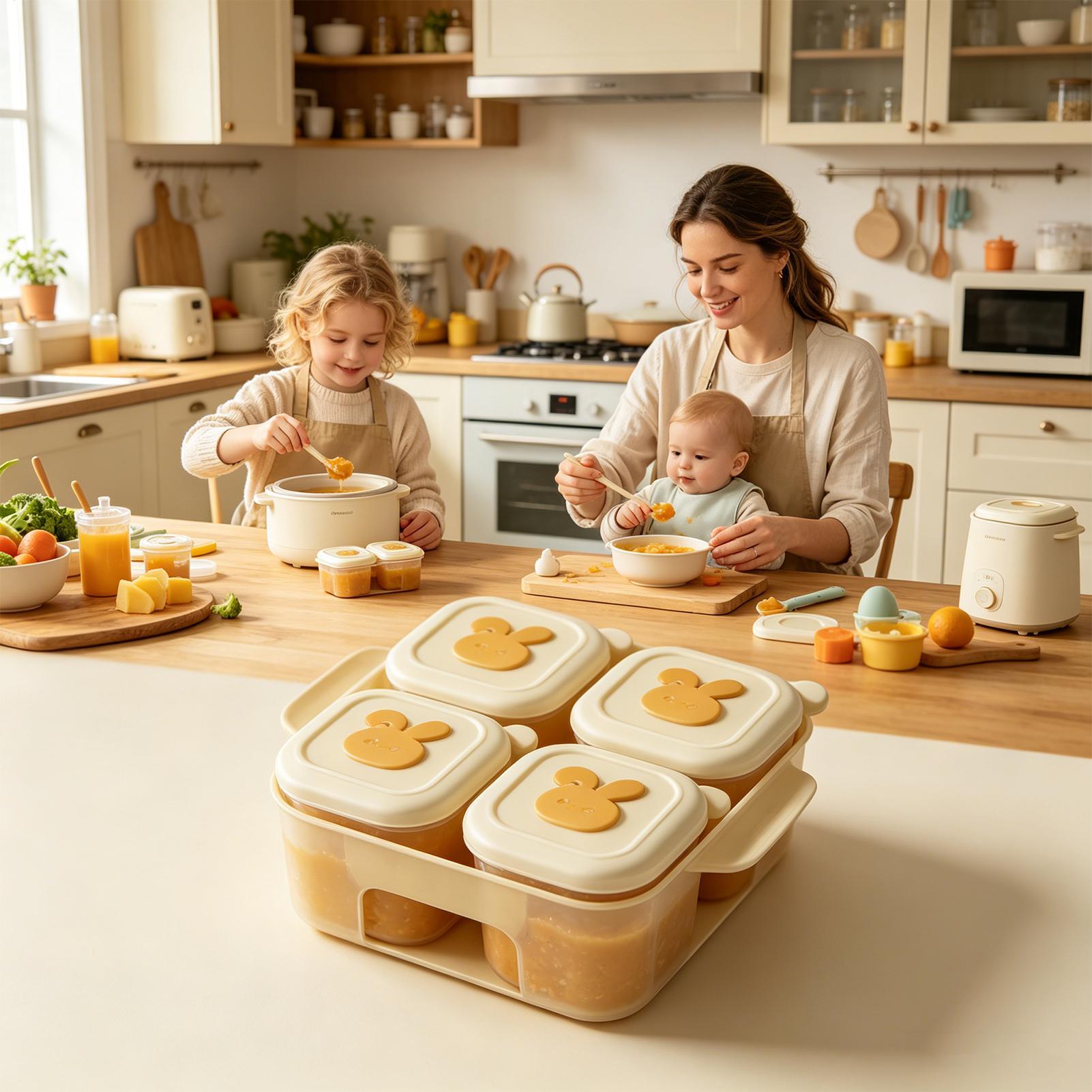 Freezer Tray Baby - Pojemnik do zamrażania żywności z pokrywką,