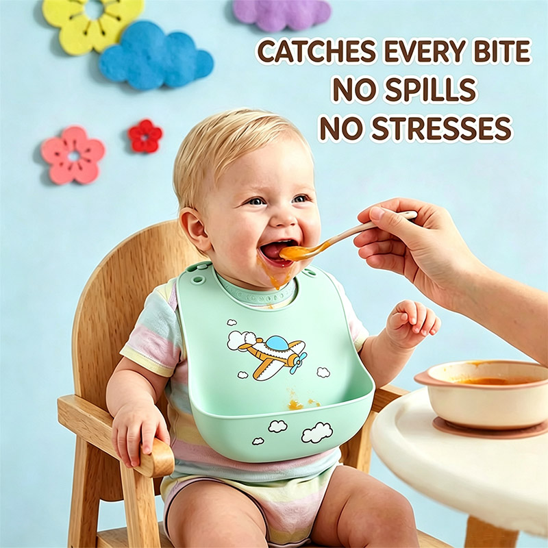Easy Baby Food - Silikonowy śliniak dla niemowląt, wodoodporny śliniak