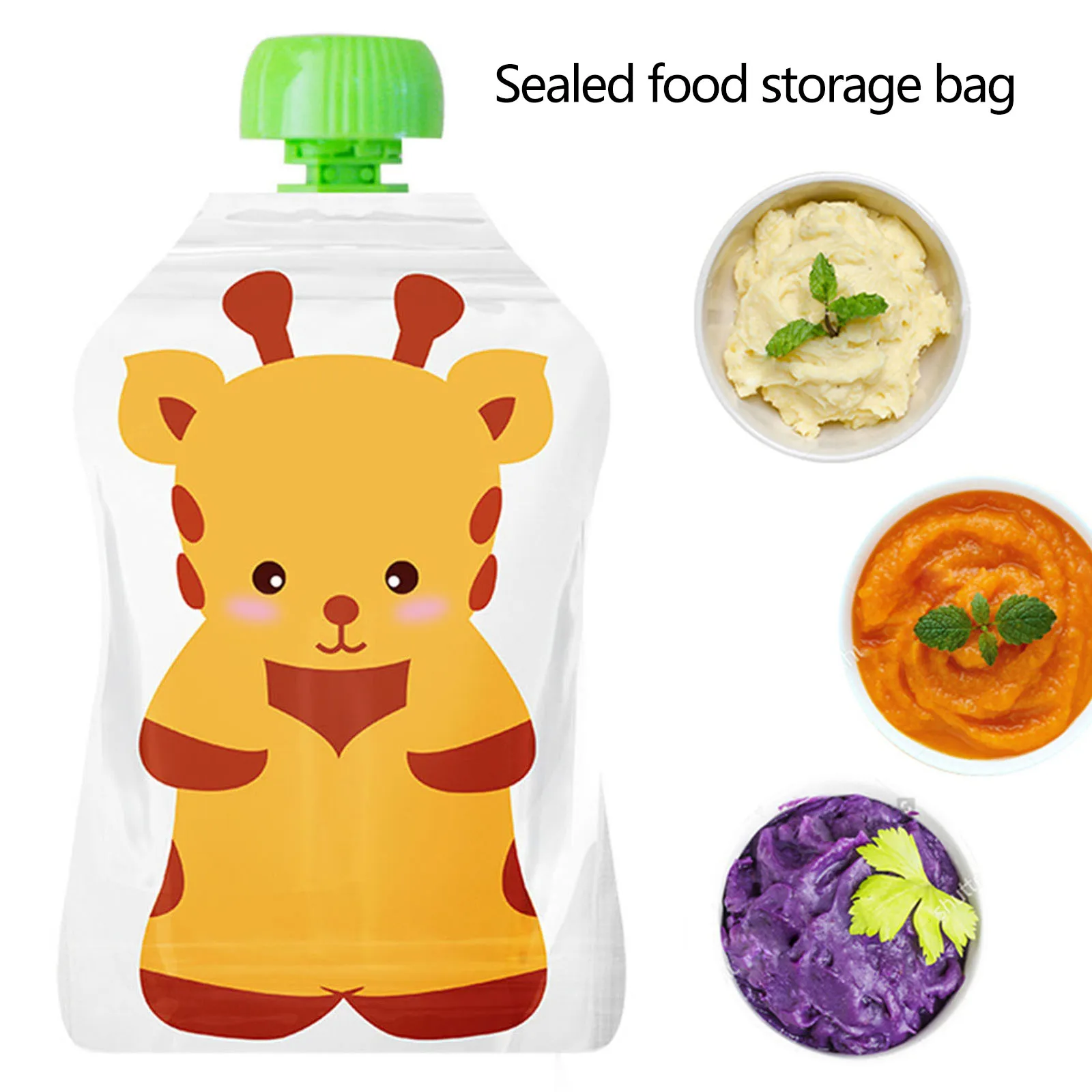 4 szt. Torba do przechowywania – Baby Food Reusable Pouches recenzja i cena