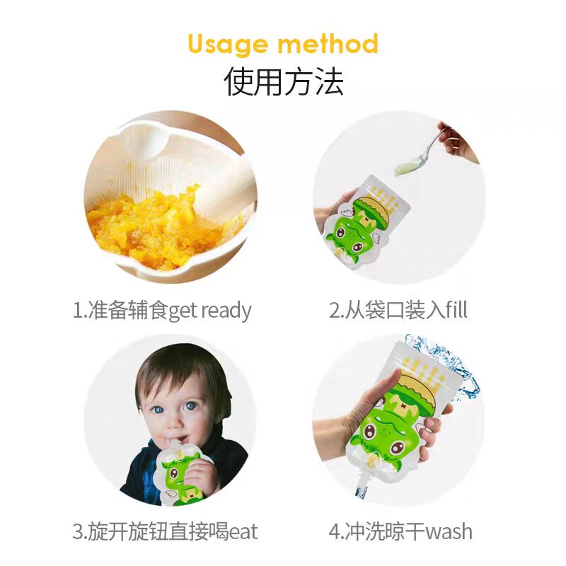 4 szt./opak. DIY Woreczki na O – Baby Food Reusable Pouches recenzja i cena